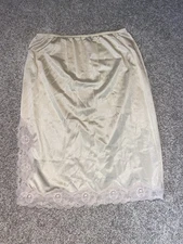 Vintage Greenco Maid Half-Slip Ivory w/Delicate Lace Made in the USA Size Medium