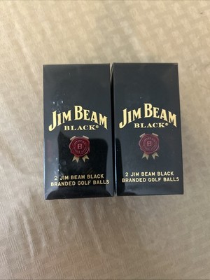 2-Jim Beam Black Golf Balls, 2 Pack, Bourbon Whiskey.