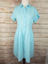 Talbots Linen Short Sleeve Fit & Flare Dress Size 10 Petite