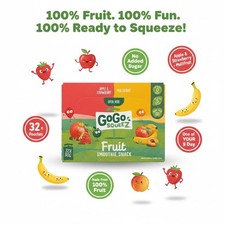 GoGo Squeez Multi Fruit Smoothie Snack 32x90g Pouches No Added Sugar 100% Fruit 6.94 per kilo