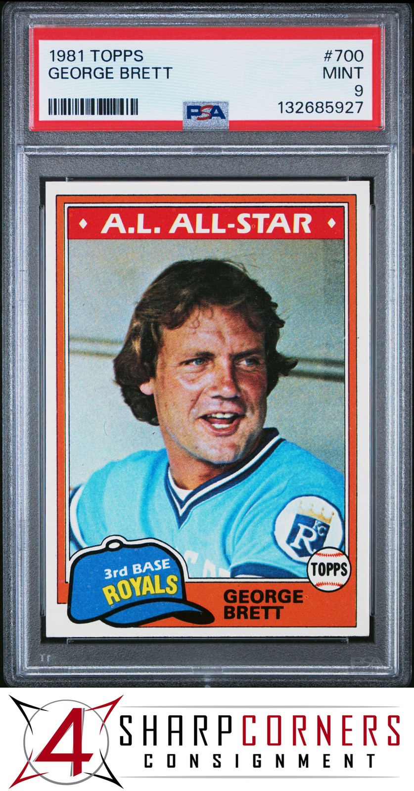 1981 TOPPS #700 GEORGE BRETT ROYALS HOF PSA 9