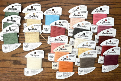 23 Rainbow Gallery Splendor Silk , Fyre Werks, Wisper Needlepoint Stitch Thread