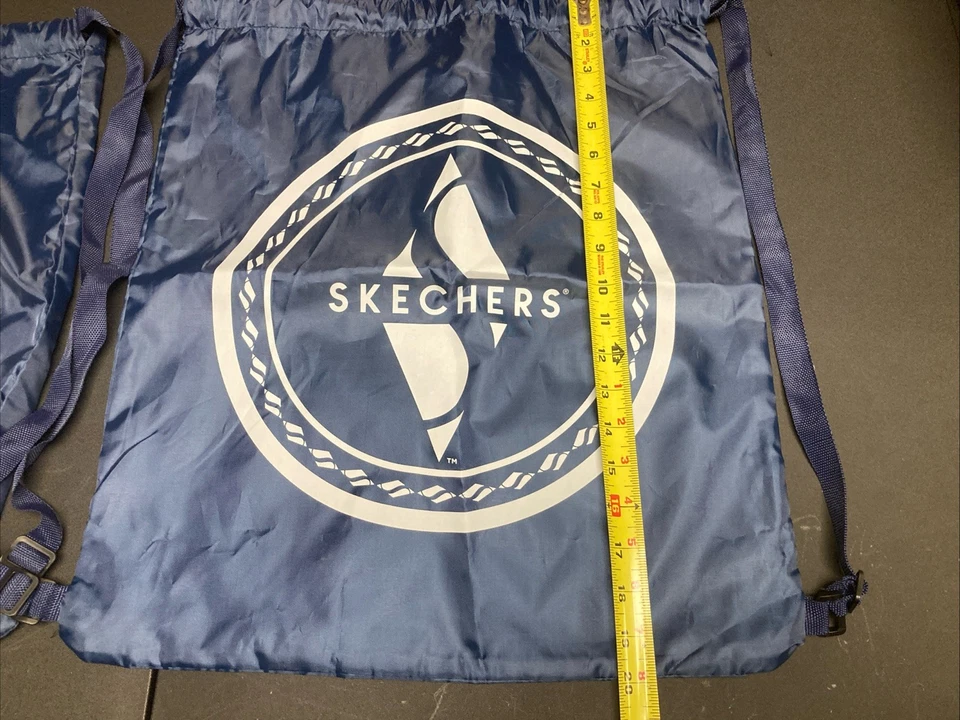 2 bolsas antipolvo Skechers azules con cordón zapatos de mano cartera almacenamiento mochila correas Foto 3 de 4
