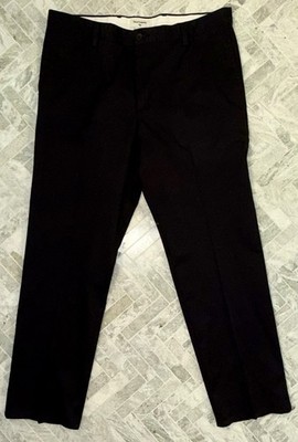 Dockers Straight Fit Pleated Pants Men's W38 L32 Black Cotton Stretch Pre-Owned