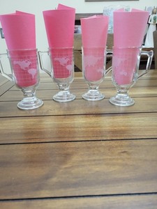 Vintage Nestle Nescafe Frosted World Globe Irish Coffee Mugs Set Of 4