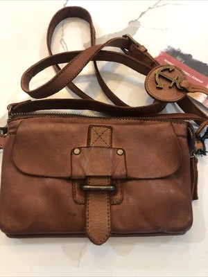 Harbour 2nd Luna Brown Leather Crossbody / Belt Bag   Cognac Distressed Leather