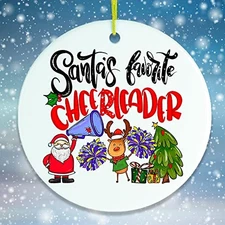 Santa's Favorite Cheerleader Christmas Ornament, Sports-Themed Holiday Decor