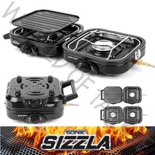 Sonik Sizzla 2 Burna Fishing Gas Stove Portable Camping Two Burner 2.3kw x2