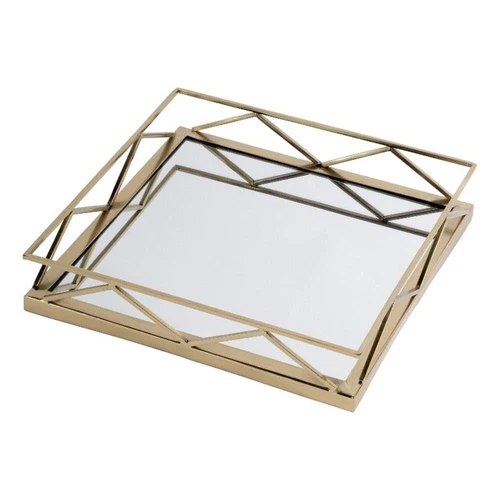 Butler Specialty Company Lydon Rectangle Mirrored Serving Tray - Polished Gold - Picture 1 of 5