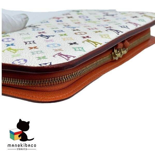 Louis Vuitton M60270 Ansolit Monogram Canvas Bag White Orange Used thumbnail 6