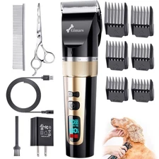Professional 7000rpm Low Noise 55db Cordless Rechargeable Dog Clippers, 3.0 M...