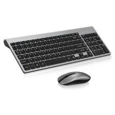 Wireless Keyboard and Mouse Combo, Silent Scissor Switch, Ultra Slim Design