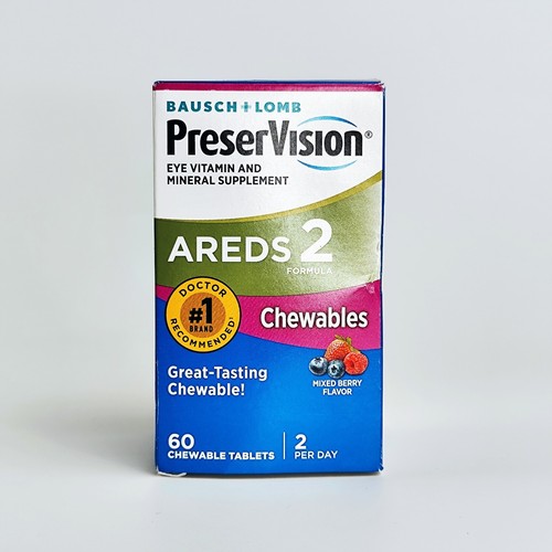 PreserVision AREDS 2 Eye Vitamins Chewable Tablets Lutein + Zinc 60 Ct Exp 03/26