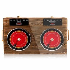 Two-Burner Electric Cooktop with Glass Top, 220V, 3000-3999W