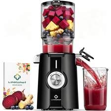 LINKChef Cold Press Juicer, 4.53" Wide Chute, 200W Slow Masticating Juicer