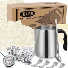 SAEUYVB Candle Making Kit Supplies, Natural Candle Wax for Candle Making - So...