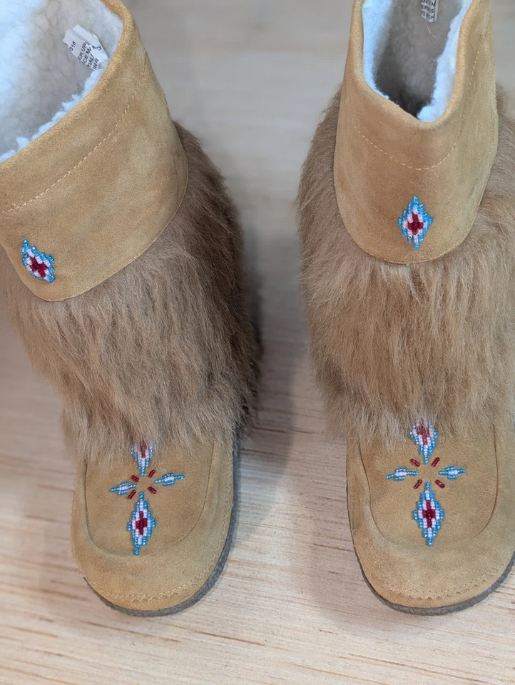 Colin Stuart Cuero Imitación Piel Mocasines Botas Altas Acentos Estrás Marrón 6.5M Foto 4 de 4