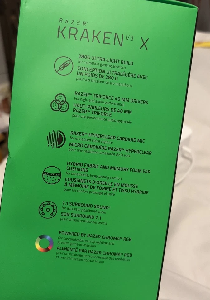 Razer Kraken V3 X Wired USB Gaming Headset Lightweight Triforce 40mm - Image 3 of 4