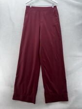 EUC Athleta Brooklyn Heights High Rise Wide Trouser Pants Berry Rose Size 4