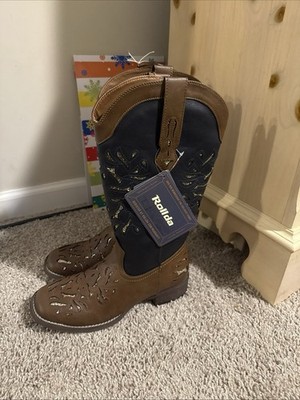 Rollda Women's Cowboy Boots Size 8 Brown Western Sparkle