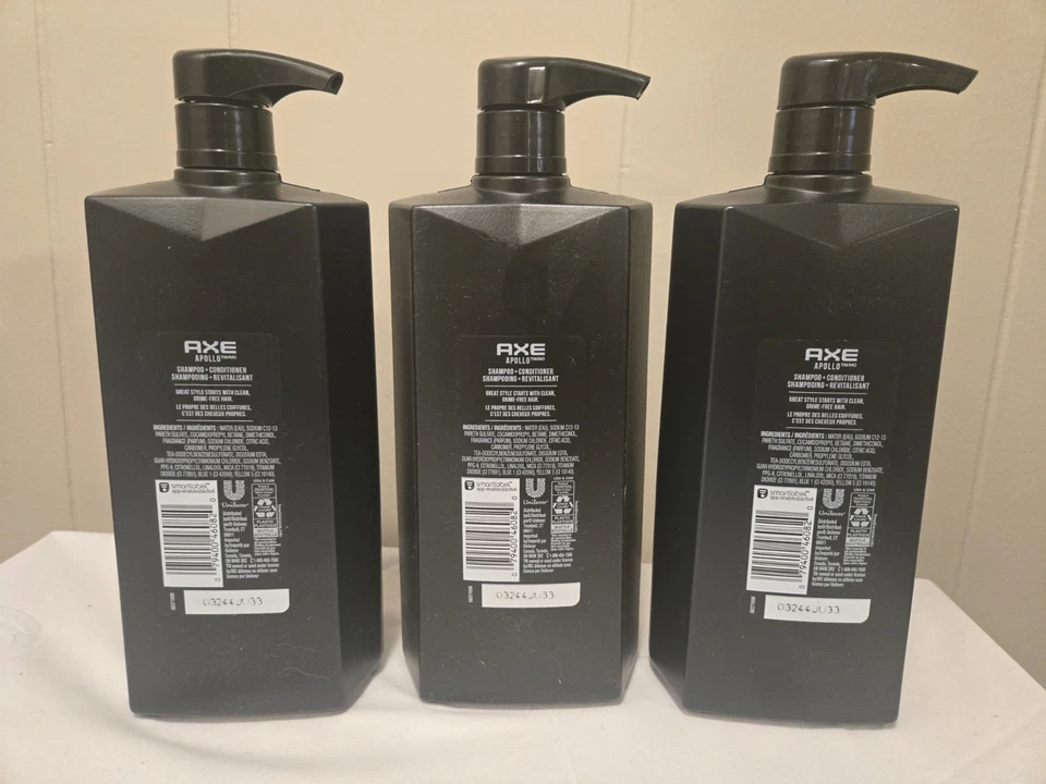 AXE 2 in 1 Mens Shampoo and Conditioner Apollo 16 oz Lot of 3 New ** 28 oz Each! - Image 2 of 2