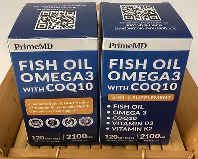 (2) Boxes 5-In-1 Fish Oil Omega 3 Fatty Supplements (2100MG) 3 Fish Oil New