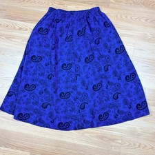 Vintage Alfred Dunner Skirt Blue Paisley Midi