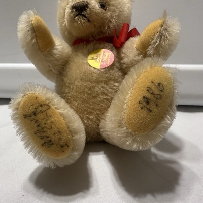 Steiff Teddy Bear -Blond 0201/18 - Signed 1986 With Tags Genuine