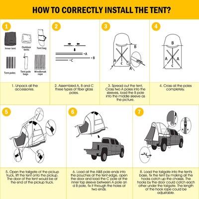 Pickup Tent With Awning Pickup Truck Tent With Awning - Waterproof ...