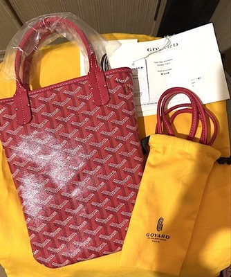 Goyard Iris Poitier Mini Hand Bag Fuchsia Floral Crossbody Purse