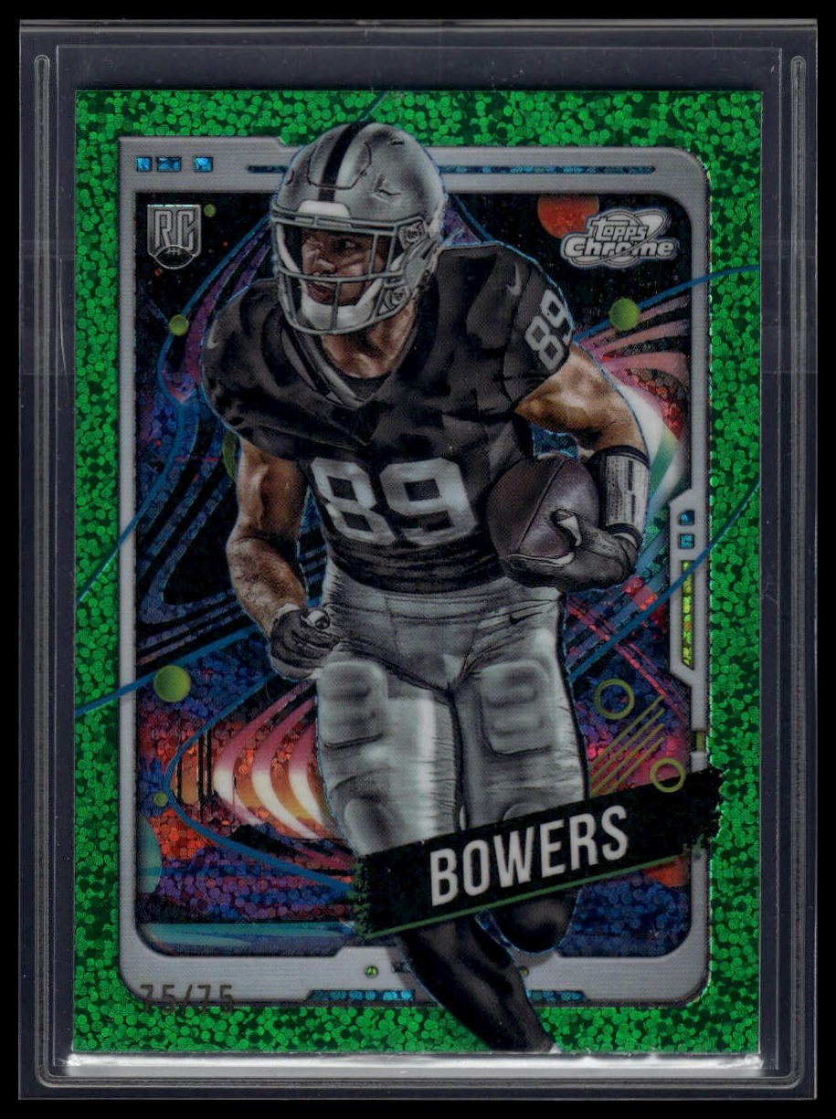 2024 Topps Chrome Cosmic #149 Brock Bowers Green Space Dust Refractors #/75