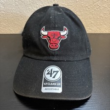 Chicago Bulls  47 Brand Hat Cap Clean Up Adjustable Strapback Black