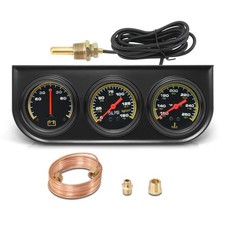 12v 24v Compatible 52mm 3-in-1 Gauge For Voltage Oil Pressure Coolant Temp