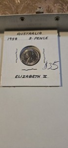 Australia 1958 Three Pence Choice BU .500 Fine Silver High Detail and Luster