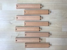 BRIO - Genuine Brio Long Straight Wooden Train Tracks x 8