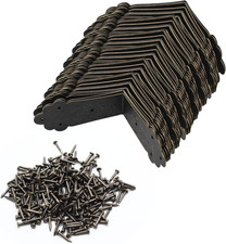 30Pcs Antique Bronze Corner Bracket Decorative Guards, 1.7" X 0.8" Right Angle V