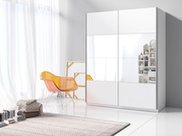 "SchwebetüRenschrank \"Beta\" Kleiderschrank 150Cm Weiß Spiegel 2-TüRig"