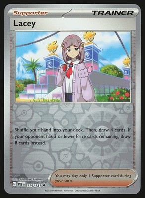 SV: Prismatic Evolutions Lacey #114/131 Reverse Holo Pokemon Card