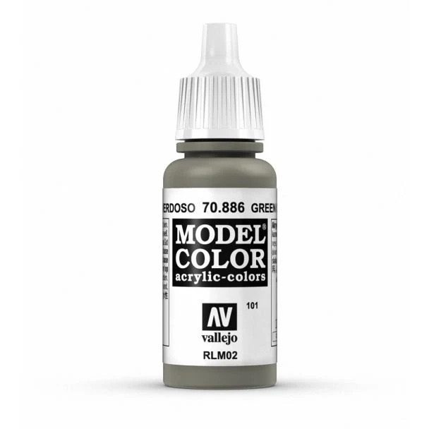 Vallejo VJ70886 Model Color 17 ml Acrylic Paint - Green Grey - Image 4