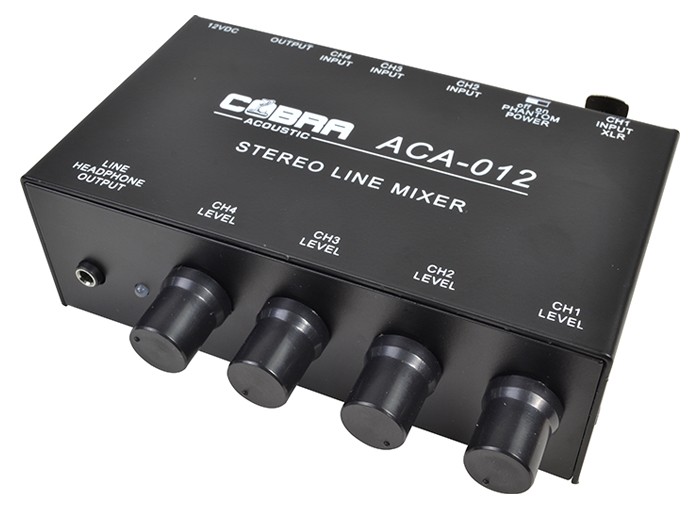 Mic & Line Audio Mixer 5 Channel Line + 1 Channel Mic + Phantom Power