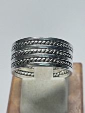 Sterling Silver Celtic Knot Wide 9mm Band Ring 5.4g Sz 7.25