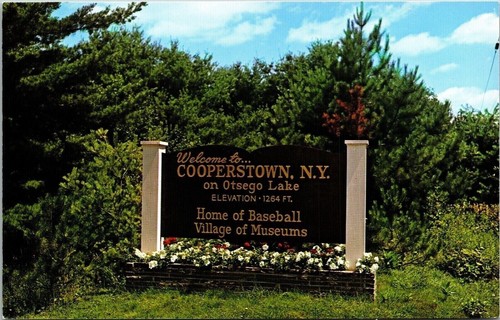 Willkommen in Coopersotwn NY New York Eingang Schild Postkarte Vintage UNP Vintage unbenutzt
