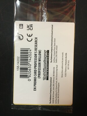 Pokémon Center Promo Professor's Research (Willow) Serial Numbered Sealed NM