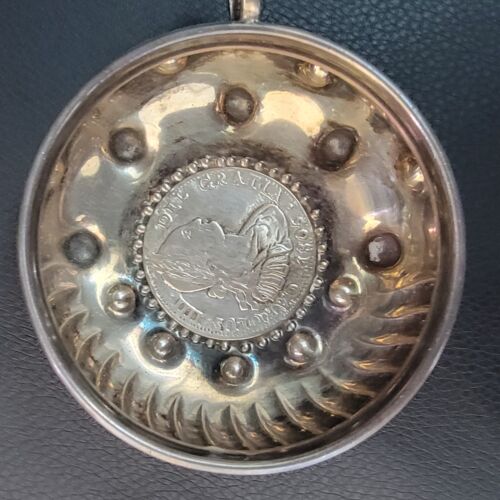Vintage Spanish Sterling Silver Wine Tasting Cup Spain 8 Reales 1805 Coin 92Grs - Picture 3 of 8