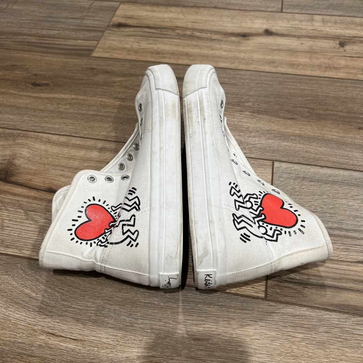 Keith Haring White High top Shoes Mens US 8.5 EUR 41 H&M