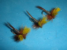 FLY FISHING FLIES - Hi-Vis DARK HENDRICKSON Mayflies size #14 (6 pcs.)