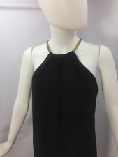 Lauren Ralph Lauren Women Black Cocktail Dress Chain Halter Sz 8