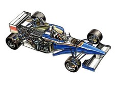 Cars formula one sport cutaway technical williams fw17 Desk Mat Stitched
