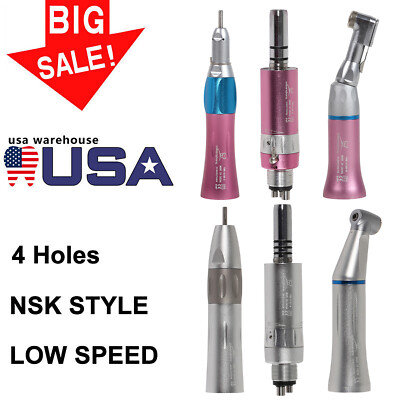 Dental Low Speed Handpiece 4Hole Inner/External WATER Spray Push/Latch