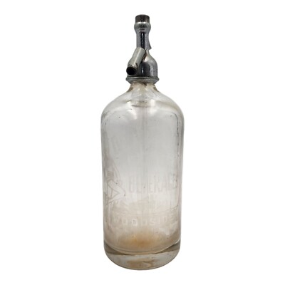 Antique Glass Soda Seltzer Bottle De Vito's Sons Beverages Long Island NY 